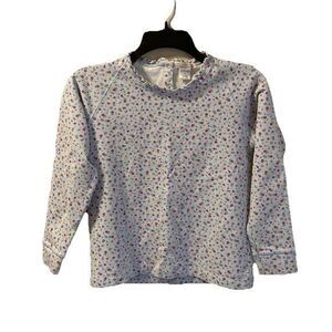 Beaufort Bonnet Co‎ Girls Knit Top Cassidy Comfort Modest Blue Floral AOP Sz 12